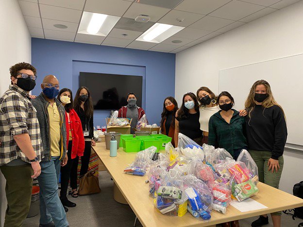 Homeless Kit Drive 2021 - San Diego - Student at the San Diego Campus working together to create kits for the homeless community! A big thank you from the community partnerships department!